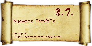 Nyemecz Teréz névjegykártya